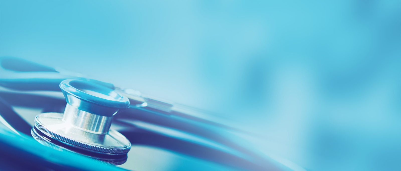 Stethoscope on a blue background
