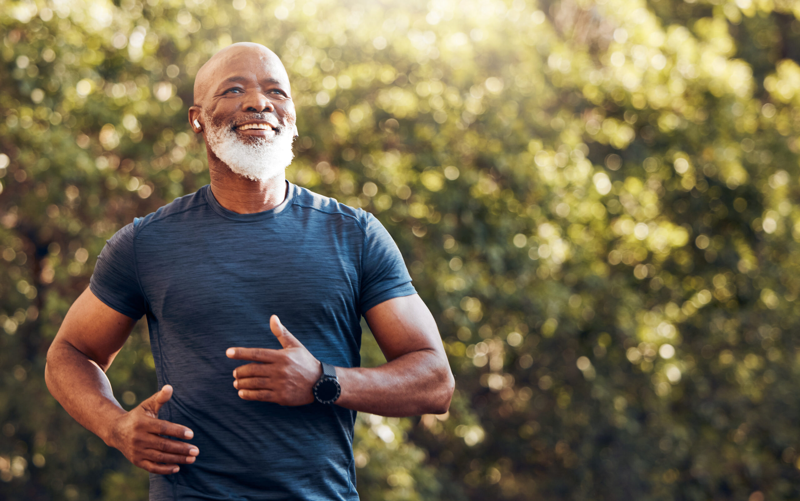 Man staying active outdoors