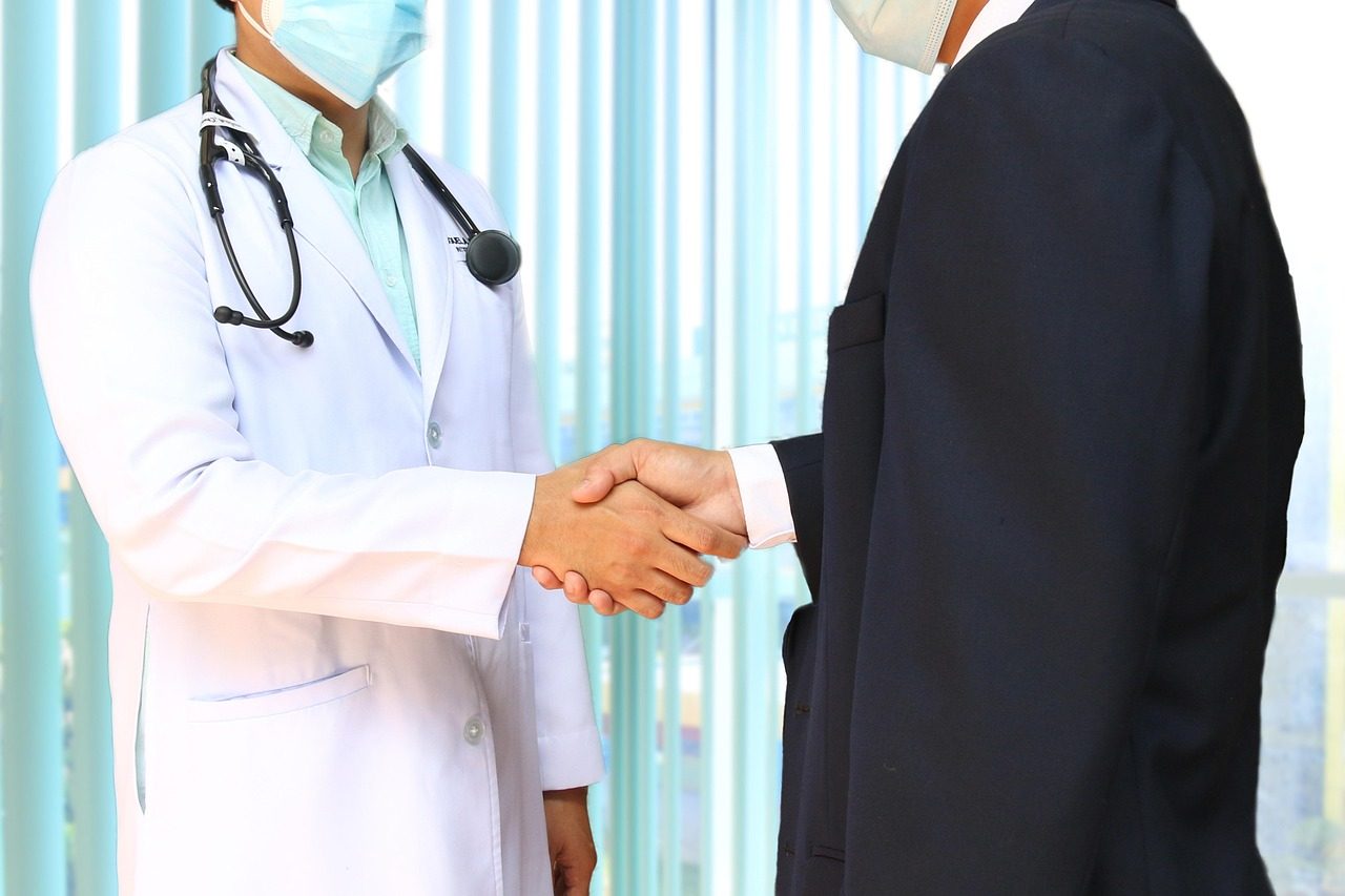 Doctor performing a minor procedure
